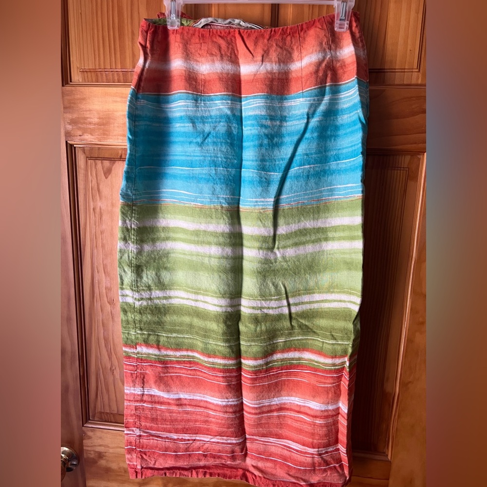Madison Studio Colorful Linen Wrap Skirt - Picture 3 of 6